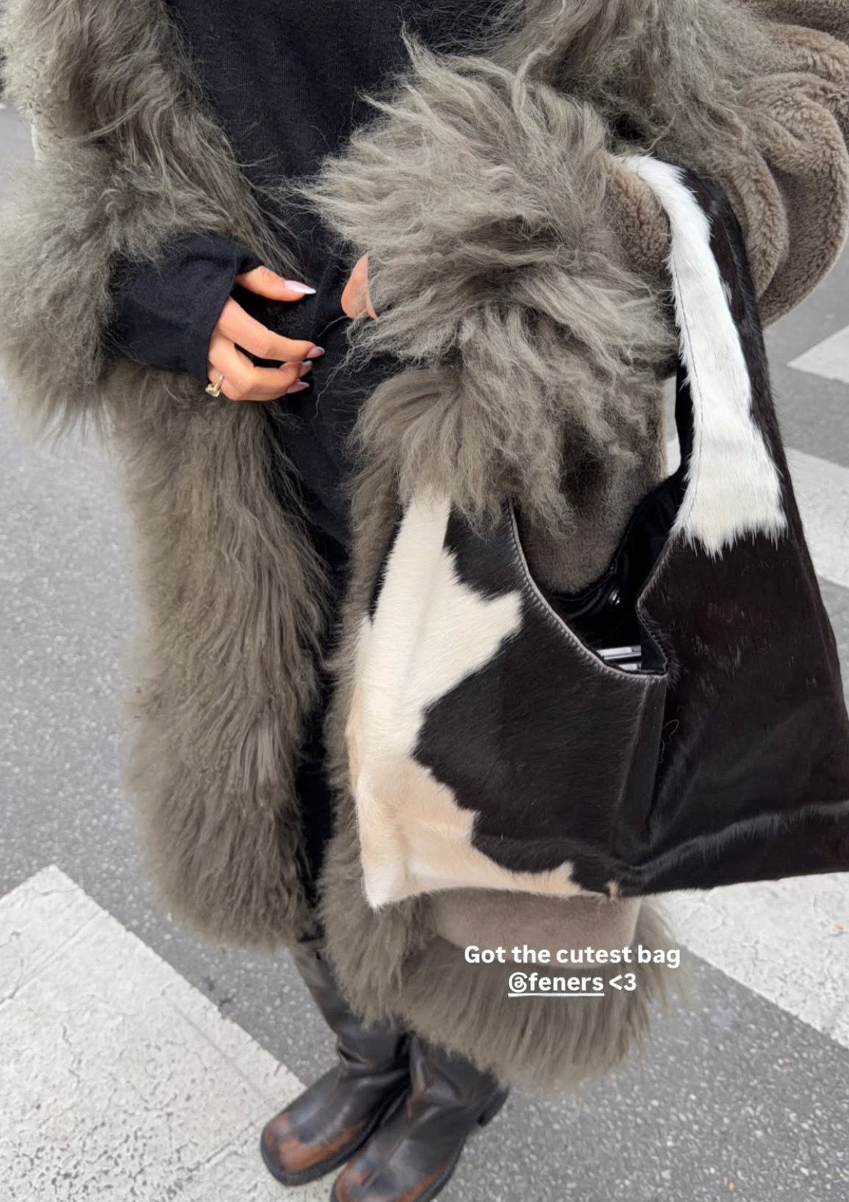 Luna Bag Cowhide Noir