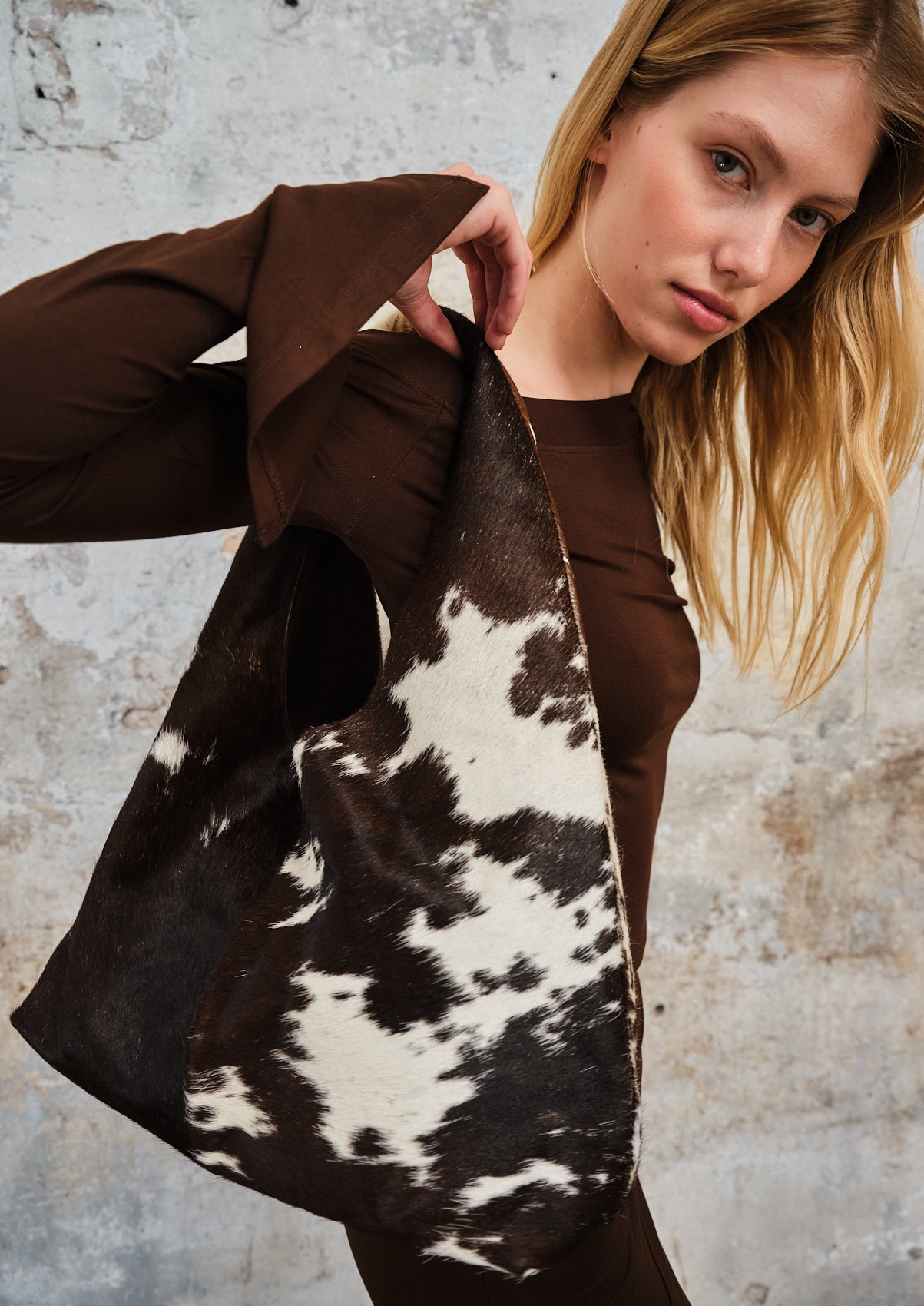 Luna Bag Cowhide Chocolat – Feners